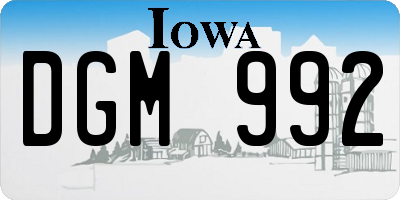 IA license plate DGM992