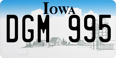 IA license plate DGM995