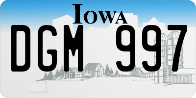 IA license plate DGM997