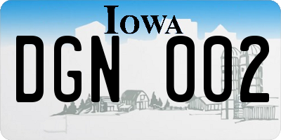 IA license plate DGN002