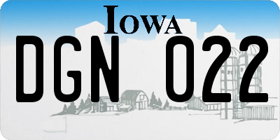 IA license plate DGN022