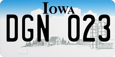 IA license plate DGN023