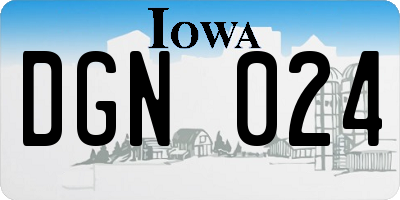 IA license plate DGN024