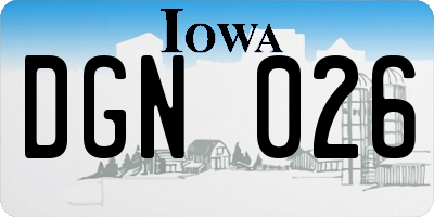 IA license plate DGN026