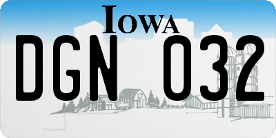 IA license plate DGN032