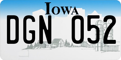 IA license plate DGN052