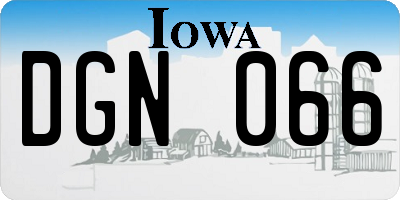 IA license plate DGN066