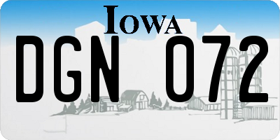 IA license plate DGN072