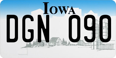 IA license plate DGN090