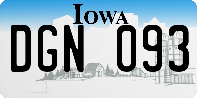 IA license plate DGN093