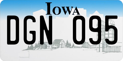 IA license plate DGN095