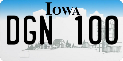 IA license plate DGN100