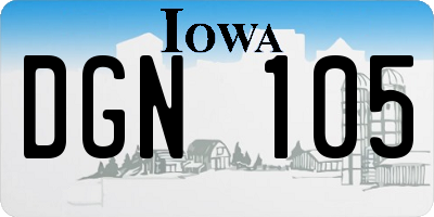 IA license plate DGN105