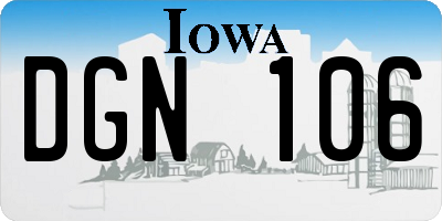 IA license plate DGN106