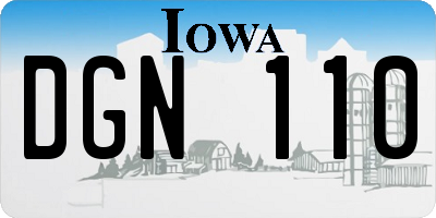IA license plate DGN110
