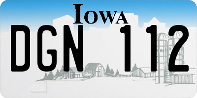 IA license plate DGN112