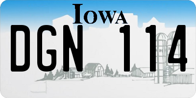IA license plate DGN114