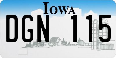 IA license plate DGN115