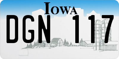 IA license plate DGN117