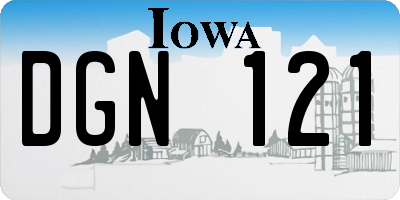 IA license plate DGN121