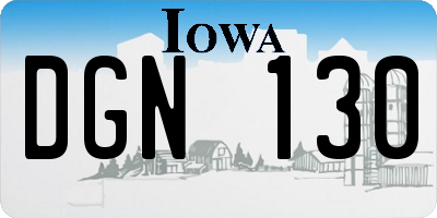 IA license plate DGN130