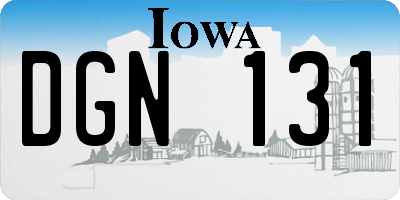 IA license plate DGN131