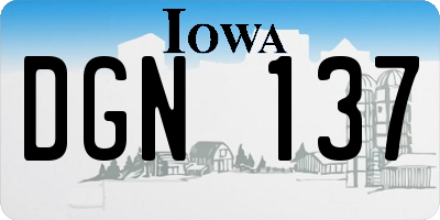 IA license plate DGN137