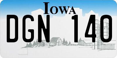 IA license plate DGN140