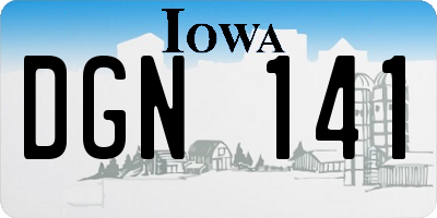 IA license plate DGN141