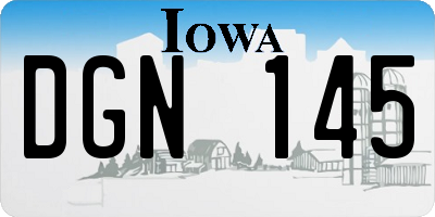 IA license plate DGN145