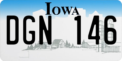 IA license plate DGN146