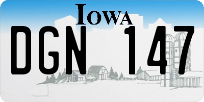 IA license plate DGN147