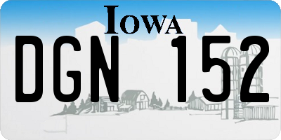IA license plate DGN152