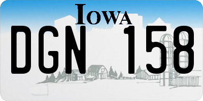 IA license plate DGN158
