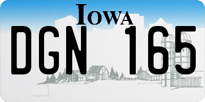 IA license plate DGN165