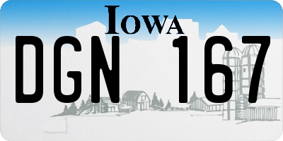 IA license plate DGN167