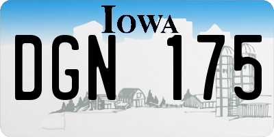 IA license plate DGN175