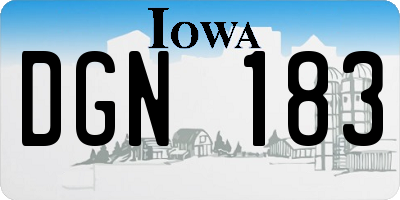 IA license plate DGN183
