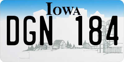 IA license plate DGN184