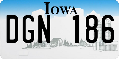 IA license plate DGN186