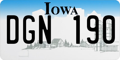 IA license plate DGN190