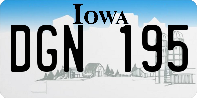 IA license plate DGN195