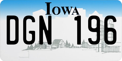 IA license plate DGN196