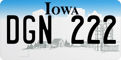 IA license plate DGN222