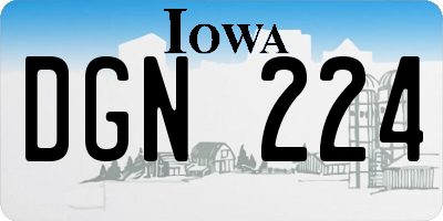 IA license plate DGN224