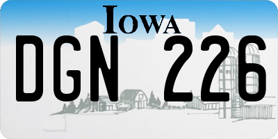 IA license plate DGN226