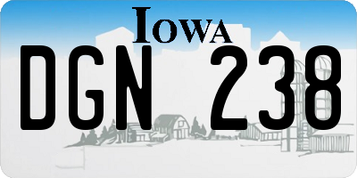 IA license plate DGN238