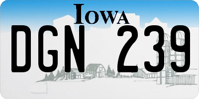 IA license plate DGN239