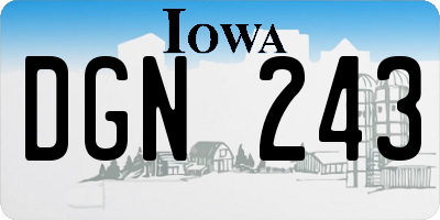 IA license plate DGN243