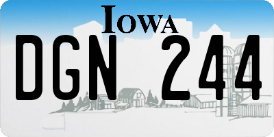 IA license plate DGN244